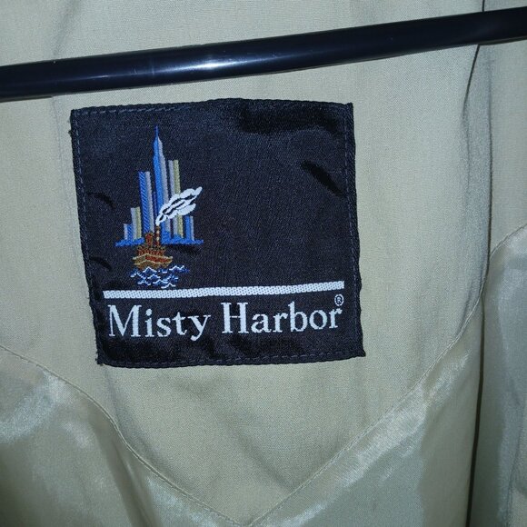 Misty Harbor Womens Trench Coat Medium Beige Button-Down Water-Resistant Classic - Picture 3 of 16